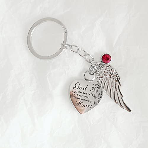 Heart Urn Necklace for Ashes Cremation Jewelry Urn Keychain for Ashes with Birthstone Cremation Keychain January
