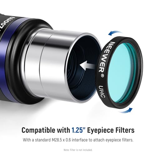 NEEWER Zoom Telescope Eyepiece with 7-21mm Focal Length Range, 40°-57° Field of View, 15mm Eye Relief, 5 Elements in 3 Groups for Astronomic Telescopes with 1.25 Inch Barrel, LS-T22