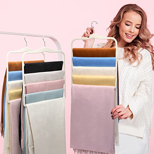 Magic Pants Velvet Hangers for Organization and Storage - Space Saving, 5 Pack Dorm Room Essentials for College Students Girls Beige Large