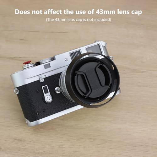 Haoge LH-ZV05 Round Metal Lens Hood for Carl Zeiss Biogon T* 2/35 35mm f2 ZM, C Biogon T* 2.8/35 35mm f2.8 ZM, Planar T* 2/50 50mm f2 ZM; Voigtlander NOKTON Classic 35mm f1.4 VM, 40mm f1.4 VM as LH-6 [Round - Black]