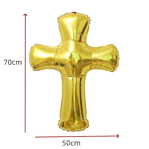 4 pcs Gold Cross Balloon Foil Balloon Communion Religious Theme Party Decoration