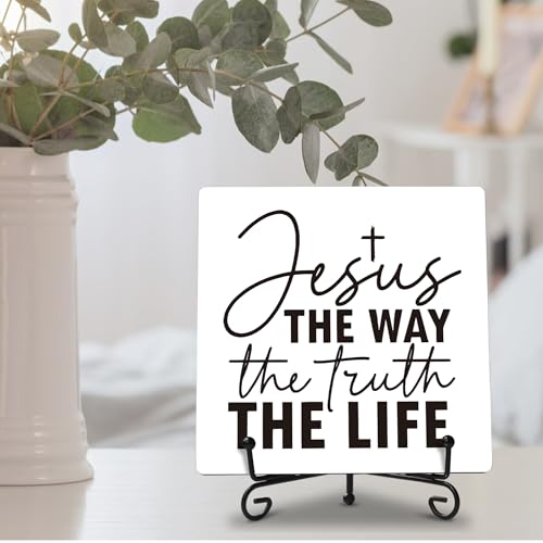 Christian Wooden Plaque Jesus The Way Truth Life Sign WHITE GOD-1