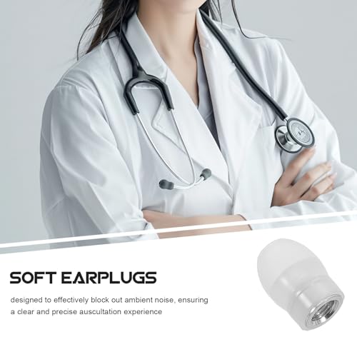 CHILDWEET Two Soft Silicone Ear Plugs with Thread Noise Reducing for Stethoscope Replacement Parts in Hospital and Practice Use