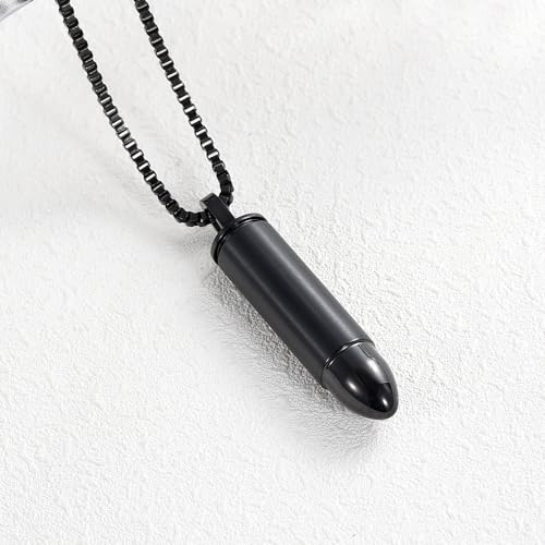 XSMZB Deer Bullet Cremation Jewelry Urn Necklace for Ashes Human Pet Bullet Ashes Keepsake Pendant Funeral Memorial Jewelry Gift Forever in my heart