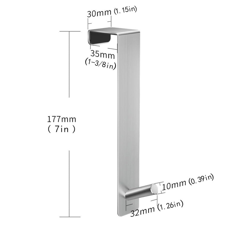 [Australia - AusPower] - Over The Door Hooks,(4 Pack) Wide 1-3/8" Fit Thick Door, Door Hanger Heavy Duty Stainless Steel 304 Hold Up to 100Lbs, Single Door Hook for Kitchen, Bedroom(Silver) 1 3/8 inch 