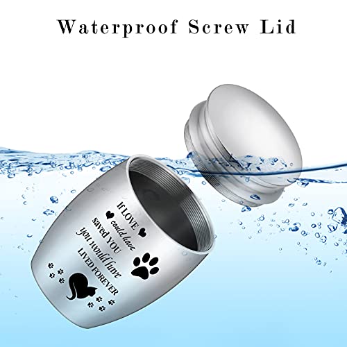 Small Cat Urn for Ashes 1.57 Inches Tiny Cremation Urn Mini Pet Paw Keepsake Stainless Steel Mini Urn for Cat Ashes Holder S Silver