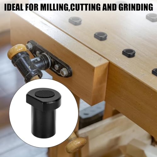 20 mm Bench Hooks: Pack of 12 Aluminium Alloy Bench Dog Clamp, Bench Dog, Red Woodworking Table Clamping Jaws, Planer Bench Workbench Accessories, for 20 mm Dog Hole (20 mm, Black)