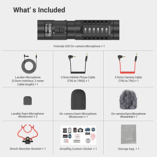 SMALLRIG Shotgun Mic for Camera, Video Microphone for DSLR & for iPhone