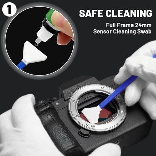 Camera Lens Cleaning Kit with Pro 10x Sensor Swabs, Sensor Cleaner, Compatible with Canon, Nikon, Sony mirrorless DSLR Camera (Enhanced Version) Enhanced Version