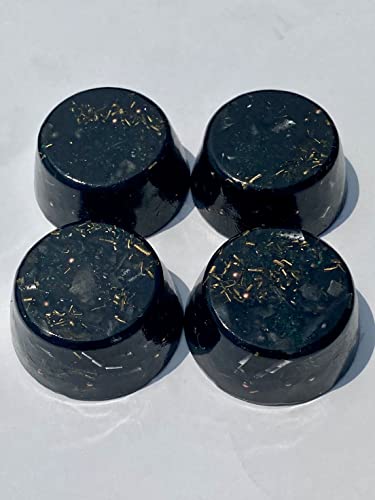 4 Black Iron Oxide Small Tower Busters Orgone Generator Energy Accumulator PERFECT GIFTING TOOL! Made 528Hz Frequency with OM Chants Many Beautiful Ingredients and Colors! blkio4OG