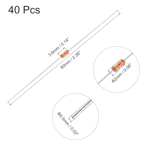 QUARKZMAN Pack of 40 50K Ohm NTC Resistors Assortment, MF58 3950B 1% Metal Film, Resistance Set, Thermistor Temperature Sensors