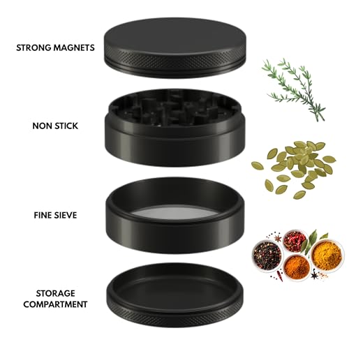 Ceramic Grinder/Crusher, Non-Stick Herb Mill 63mm White
