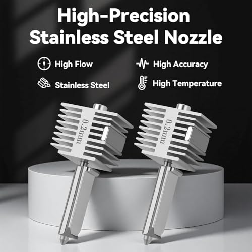 Upgrade A1/A1 Mini Quick-Swap Hotend 0.2mm Stainless Steel Nozzle Fast Speed&High Temp Integrated Structure with Silicone Cover Compatible with Bambu Lab A1/A1 Mini 3D Printers-2PCS