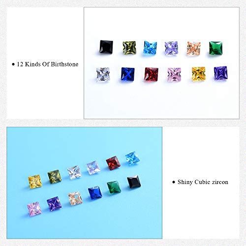 Oinsi Urn Necklaces for Ashes Crystal Cremation Urn Jewelry Birthstone Cube Urns for Human Ashes Memorial Ashes Necklace Pendant Keepsake CZ Bar Urn Locket for Men Women Sliver (Olive Green Stone)