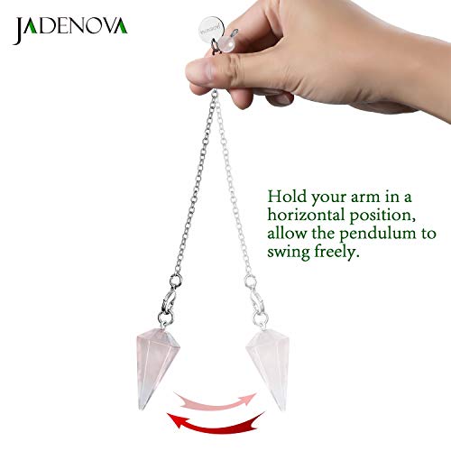 JADENOVA Powder crystal conical pendant necklace Natural Rose Quartz
