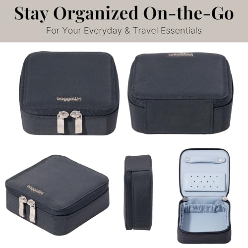 Baggallini Travel Jewelry Box - Lightweight 4.7”x4.7”x1.9” Travel Jewelry Case One Size French Navy