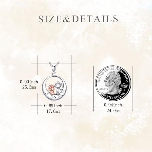 VONALA Teddy Bear/Sister/Mother/Father/Grandmother 925 Sterling Silver Urn Necklace Cremation Memorial Keepsake Pendant Jewelry for Women