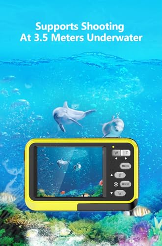 Mercanova 5K Underwater Camera, Waterproof, 48MP, Dual Screen, Green