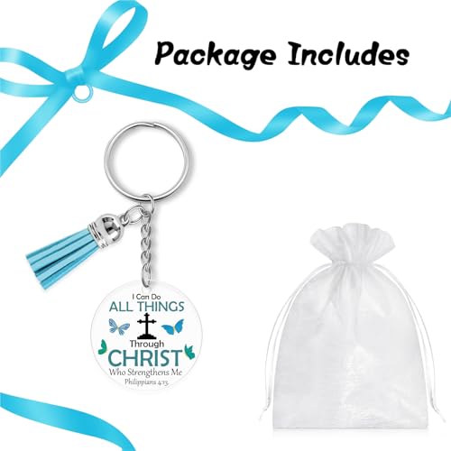 Christian Gifts for Women Men Inspirational Gift Acrylic Keyring Religious Spiritual Gift for Friends Daughter Son Sister Colleague Christian Faith Gifts Keychain Easter Prayer Christmas Graduation