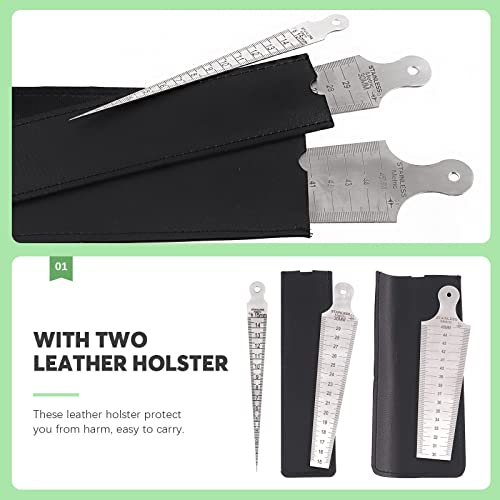 Keadic 3-piece stainless steel welding taper gauge set with metric and inch feeler rulers for gap measurement