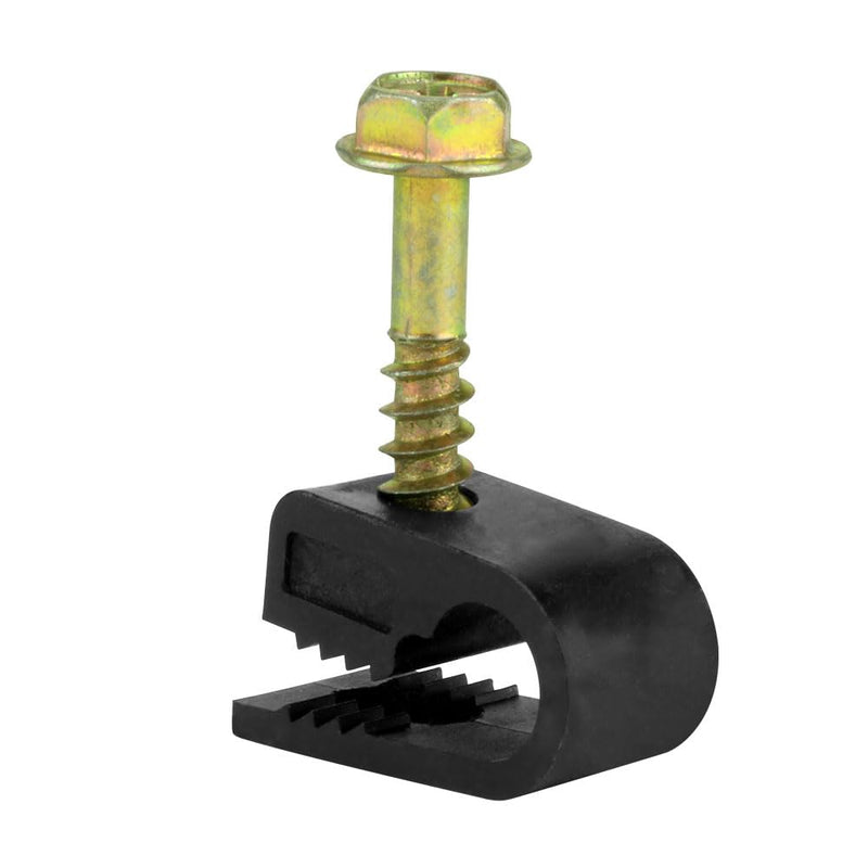 [Australia - AusPower] - Skywalker Flexible Single Cable Screw Clips (Pack of 100 / Black) 