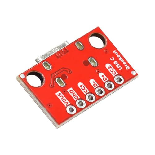 PENGLIN 5pcs USB Type C Breakout Board Serial Breakout Socket 6P | 2.54mm PCB converter board 5 x USB C