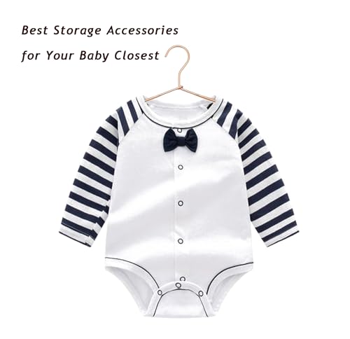 Rose Gold Metal Wire Children Baby Non Slip Toddler Infant Newborn Kids Hangers,12.6" Space Saving Baby Clothes Coat Children's Closet Durable Hangers (10)