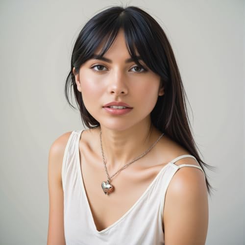 Heart Cremation Urn Necklace Pendant for Human Ashes Memorial Keepsakes Cremation Jewelry Loved One Memorial Jewelry - A piece of my heart Lives in heaven Silver-Rose Gold