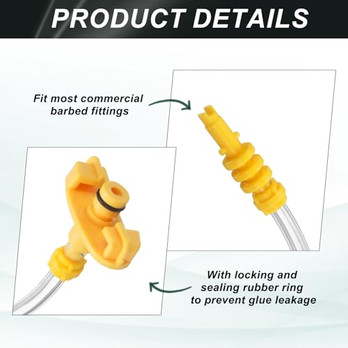 uxcell 55cc glue dispenser syringe kit with clear tubing, connector adapter, piston, end cap and top hat, yellow