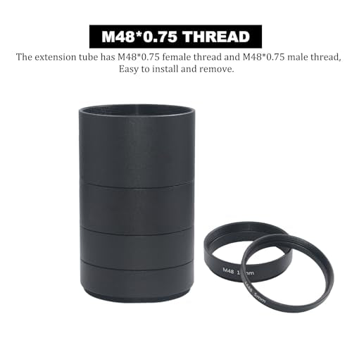 8PCS M48x0.75 Telescope Extension Tube Set,M48 Extension Tube Kit Length 3mm 5mm 7mm 10mm 12mm 15mm 20mm 30mm Extending for Astronomical Telescope Photography