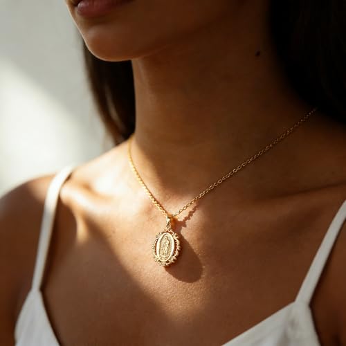 Necklaces for Women Teens 14K Golden Plated Pendant Gifts for Birthday Mary