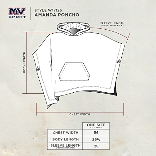 MV Sport Women's Sweatshirt Blanket Poncho Hoodie/Cozy Fleece Pullover Ponchos/Warm Hooded Cape for Women One Size Navy Heather