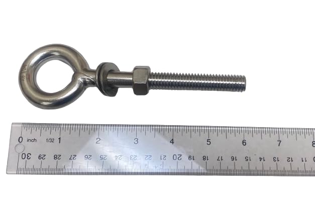 [Australia - AusPower] - US Stainless Stainless Steel 316 Eye Bolt 1/2" x 6" Whitworth Short Thread Marine Grade Pitch of 12 