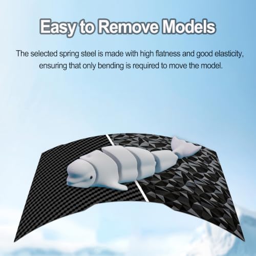 355x346mm PET PEO Double Side Build Plate for Bambu Lab H2D, Smooth Diamond PEO+Carbon Fiber PET Spring Steel Sheet Plate for Bambulab H2D 3D Printer PEO+PET 355x346mm