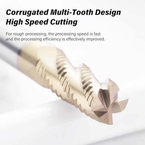 ALYICIA 1/2-inch 4-flute tungsten carbide square nose roughing end mill milling cutter bit