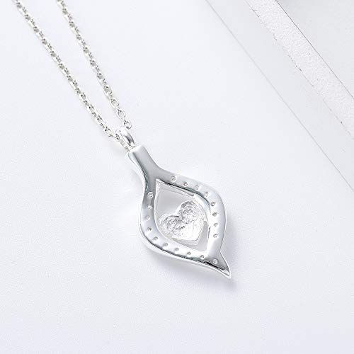 Minicremation Cremation Jewelry for Ashes Eye of My Heart Urn Necklace Pendants Ashes for Women Men Keepsake Memorial Urn Necklace for Pet Human 925 Sterling Silver