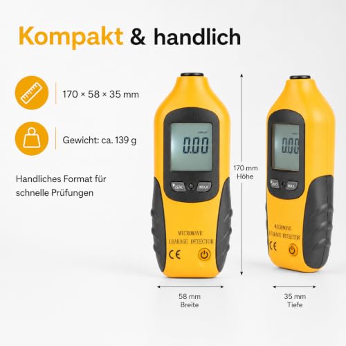 Radiation Detector, HT-M2 Microwave EMF Meter, LCD Display Microwave Leak Detector, Radiation Meter Tester, Electromagnetic EMF Meter Tester 0-9.99 MW/cm2