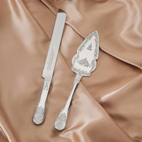 AW BRIDAL Wedding Cake Knife And Server Set, Vintage Cake Cutting Set for Wedding, Personalized Cake Cutter Wedding Gift Bridal Shower Gift Anniversary Engagement Gift For Couple