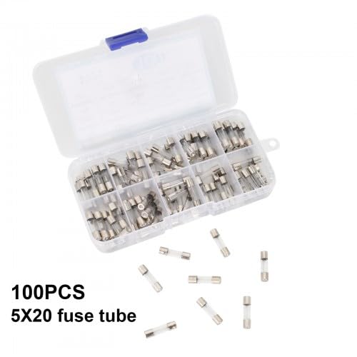 [Australia - AusPower] - 10 Values Pack of 100 Fine Fuse Assortment, 250 V, 0.2 A, 0.5 A, 1 A, 2 A, 3 A, 5 A, 8 A, 10 A, 15 A, 5 x 20 mm Fuse, Fuses, Micro Fuse, Carrier, Glass Fuse 