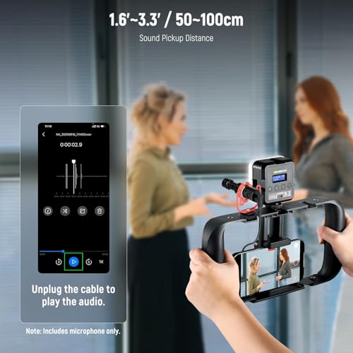 NEEWER Plug & Play Vlog Microphone, 20-20KHz Mini Supercardioid Mic with 3.5mm TRS, USB C OTG Cable, Shock Mount, Windscreen Compatible with iPhone 16 15 14 Samsung S24 Android Tablet Mac Camera, VM10 VM10 Microphone
