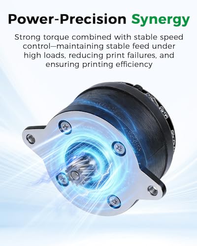 Creality K2 Plus Extruder Motor, Official Original E Axis Circular Stepper Motor with 12 Teeth Round Shaft & Cable, Replacement Part Compatible with K2/K2 Pro/K2 Plus/Sermoon M300 3D Printers