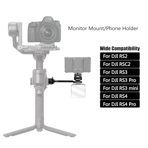 Aluminum Monitor Mount Phone Handle Compatible for DJI RS5-RS2 Serie Gimbal