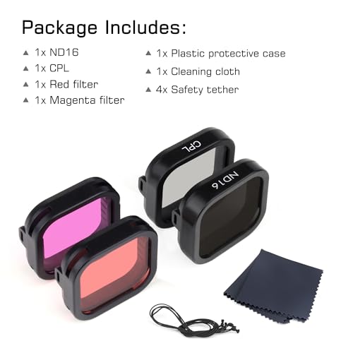 GEPULY CPL ND Snorkel Red Filter for GoPro Hero 13 Black Camera Directly