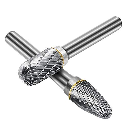 ASNOMY 1 Pcs Rotary Burr Double Cutter Rotatable Tungsten Carbide The Grinder Bit 6mm Shank 12mm Cylinder Head Rotatable Burres for Woodworking Metal Polishing Engraving C C-Typ