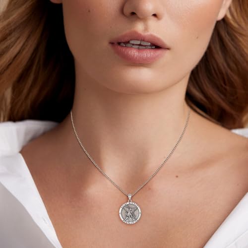 SNOWELLE Saint Michael Necklace 925 Sterling Silver Saint Michael Jewelry