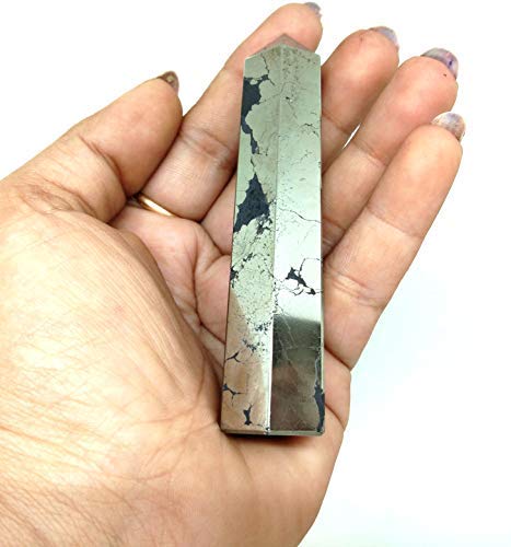 Jet Pyrite Obelisk Tower (Approx. 3 to 3.5 Inch) – Natural Golden Pyrite Crystal Polished Gemstone Decorative Piece for Home & Office Decor