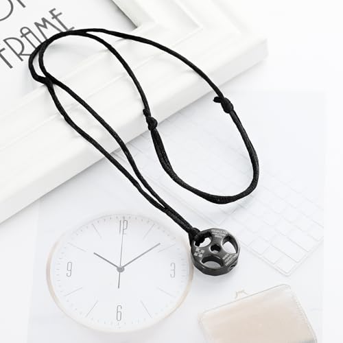XSMZB Fitness Dumbbell Cremation Jewelry for Human Pet Stainless Steel Weight Plate Urn Necklace for Ashes Keepsake Pendant Urn Jewelry Black