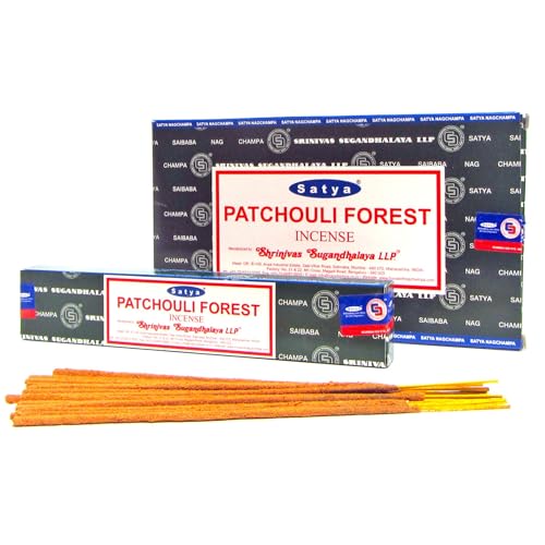 Satya, PATCHOULI FOREST, Nag Champa, Incense Sticks, Full Box 12pack