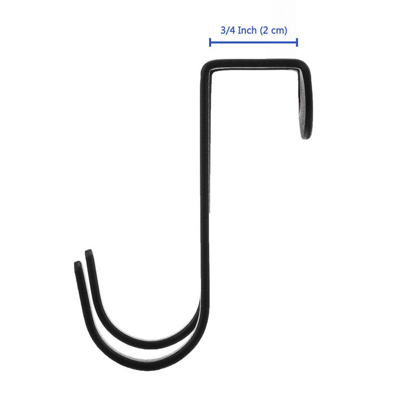 [Australia - AusPower] - Dewell Multi-Use Over Cabinet Hook, 5 Pack, Stainless Steel, Over Door Double Hook for Drawer Cabinet, Closet, Fence, Kitchen and Bathroom, Black S-5 PACK 