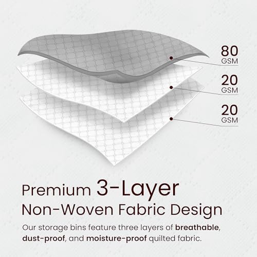 Reli 90L clothes storage bags, 6-pack, foldable under-bed bins with lids and handles, for organized clothing storage.